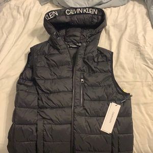 Men’s Calvin Klein Puffer Vest Logo taped, Hooded